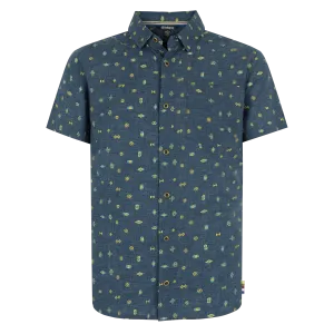 Bhutan Geo Short Sleeve Shirt - Neelo Blue