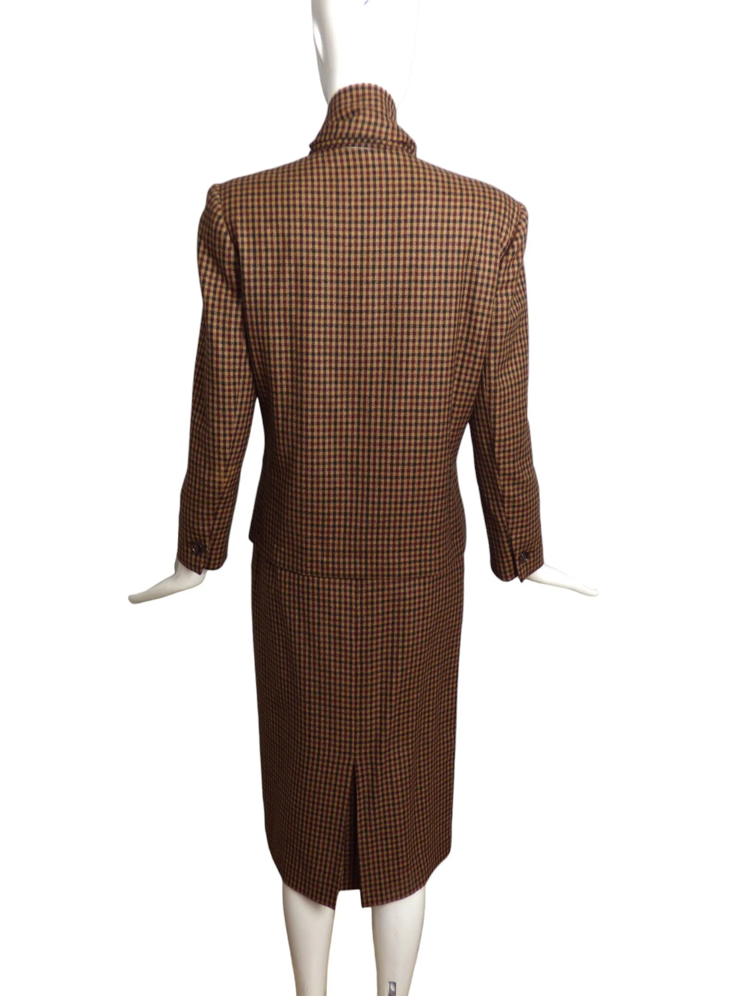 BILL BLASS- 1980s Wool Plaid Skirt Suit, Size 10