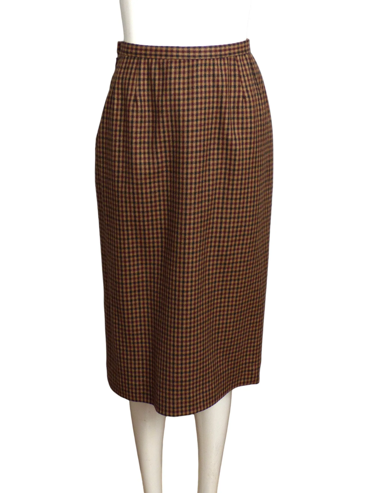 BILL BLASS- 1980s Wool Plaid Skirt Suit, Size 10
