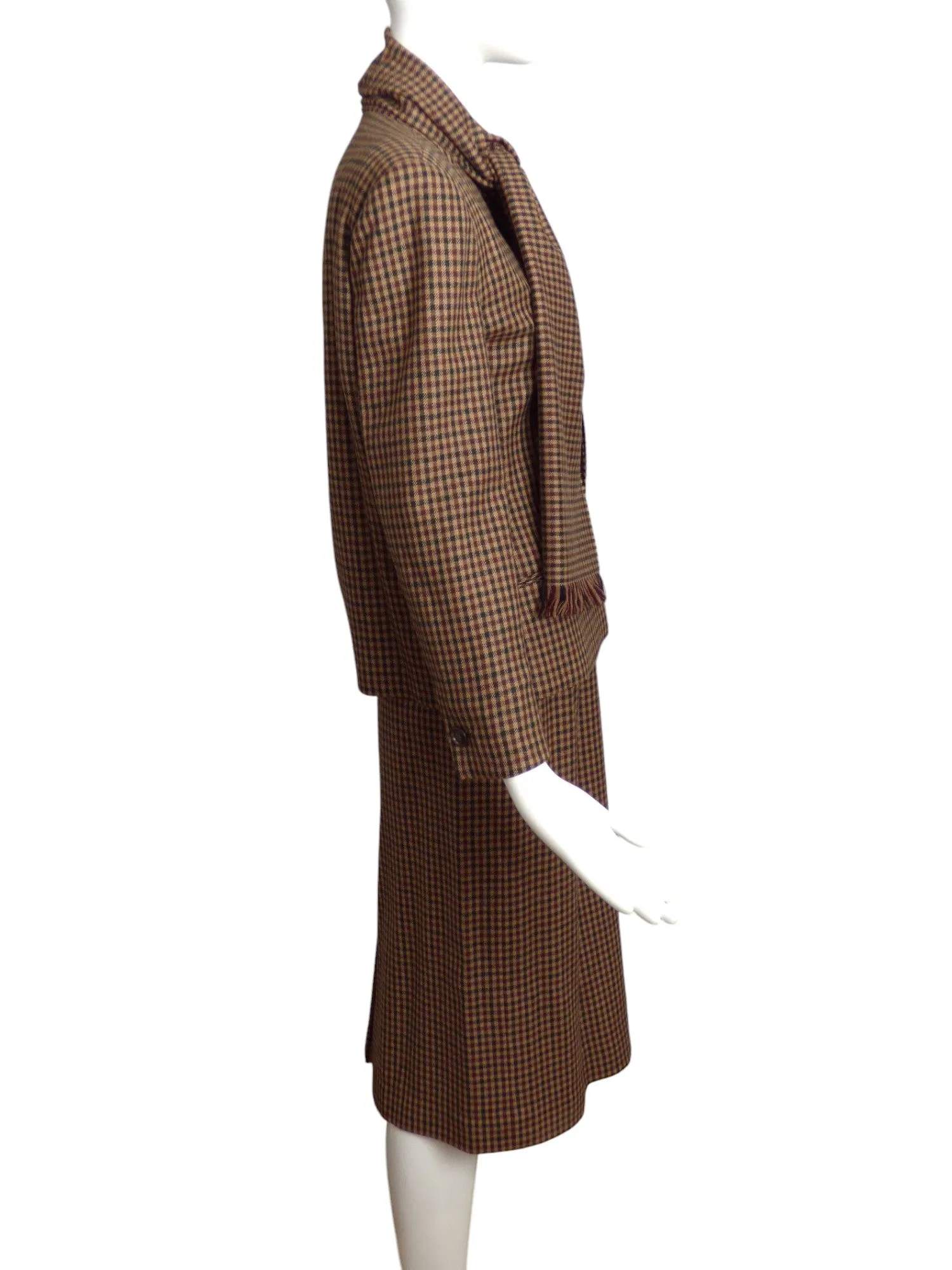 BILL BLASS- 1980s Wool Plaid Skirt Suit, Size 10