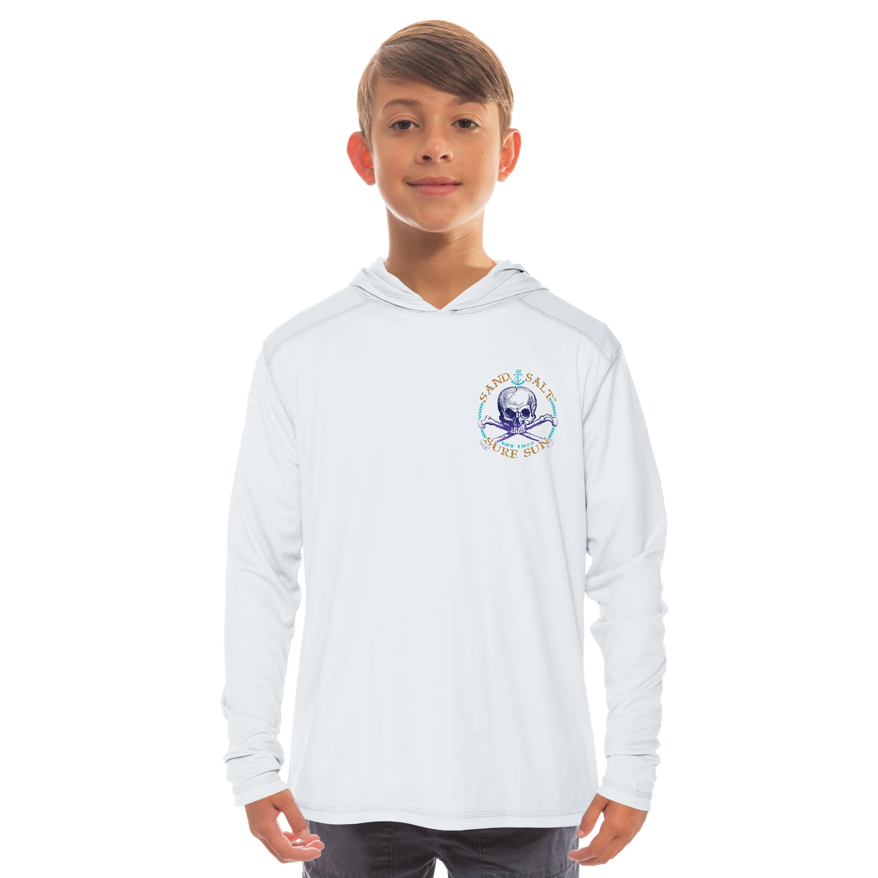 Blue Marlin Sunset Youth Solar Hoodie