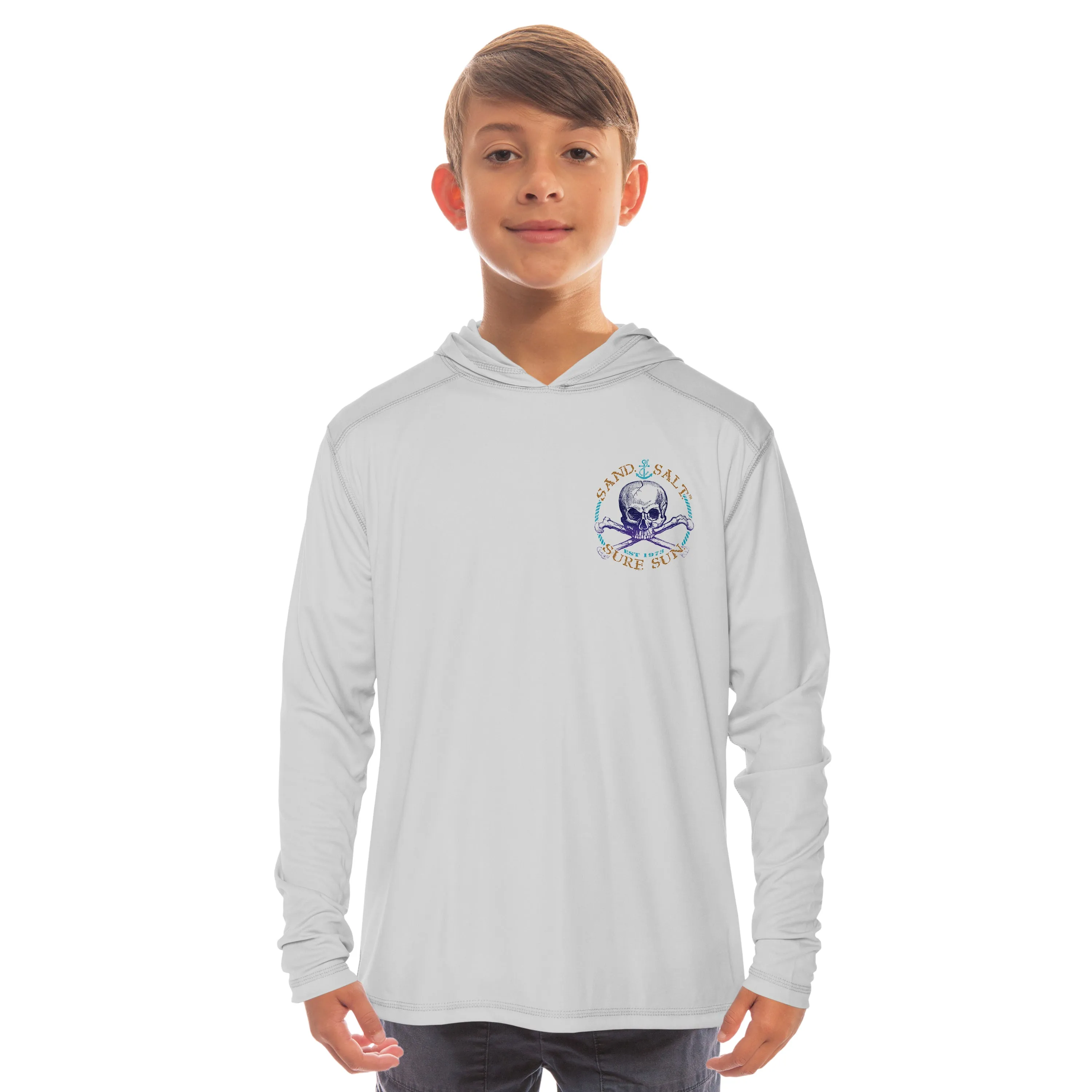 Blue Marlin Sunset Youth Solar Hoodie