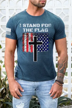 Blue Stand For The Flag Men's Tactical Short Sleeved T-shirt