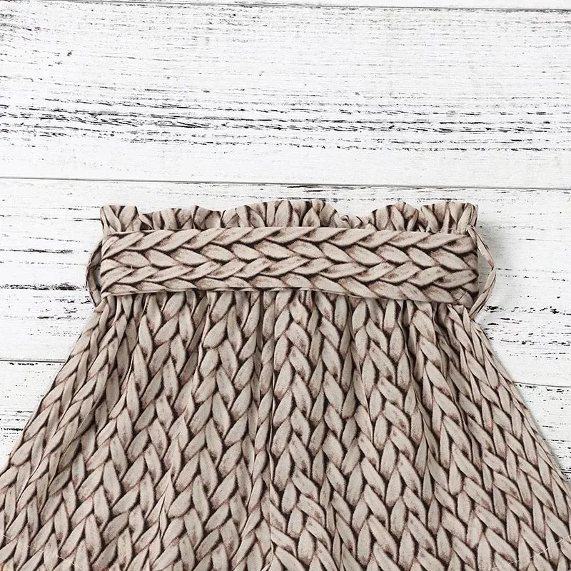 Braided Bow Crop Short Set