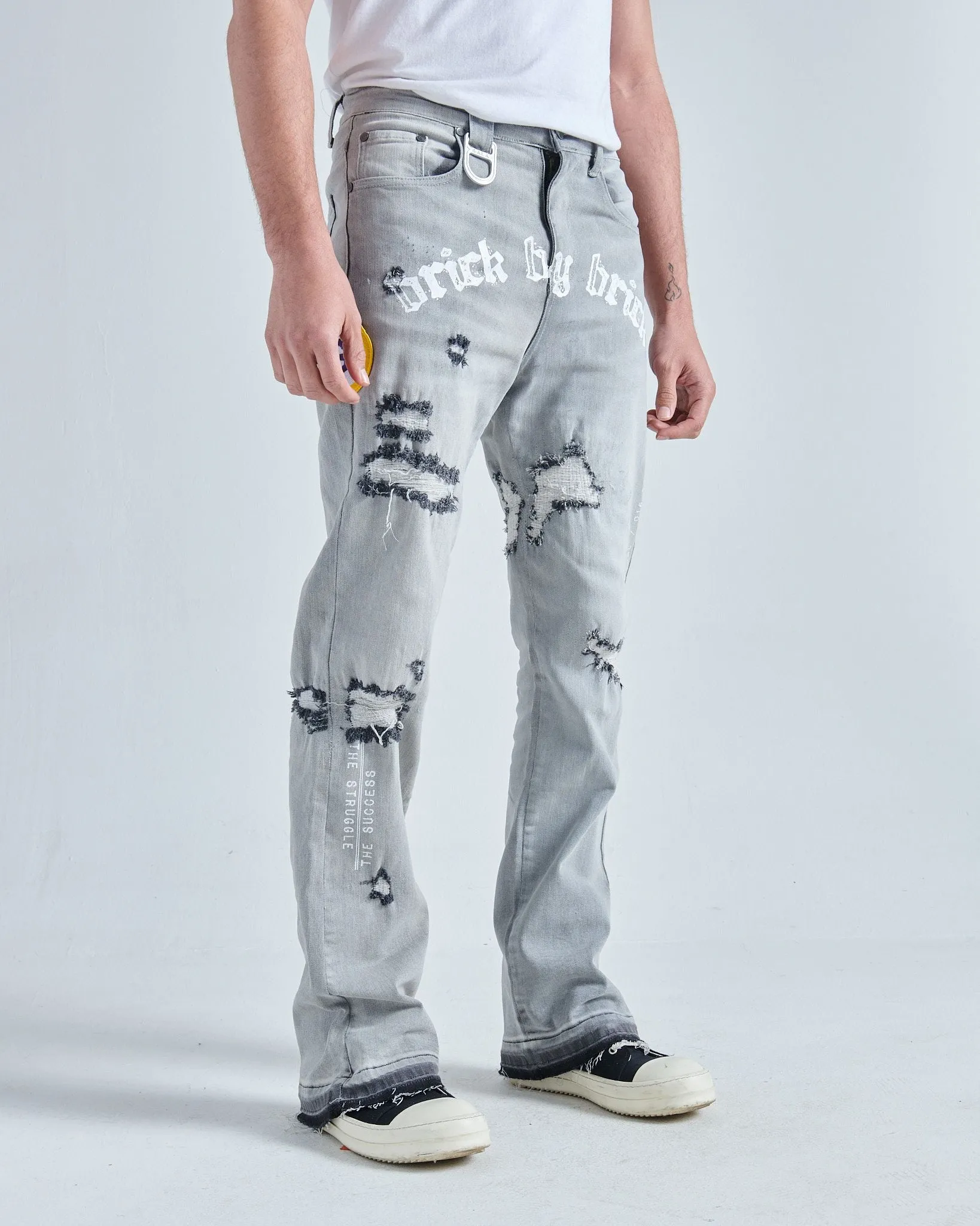 BRICK BY BRICK STACKED DENIM (BLACK HAZE)