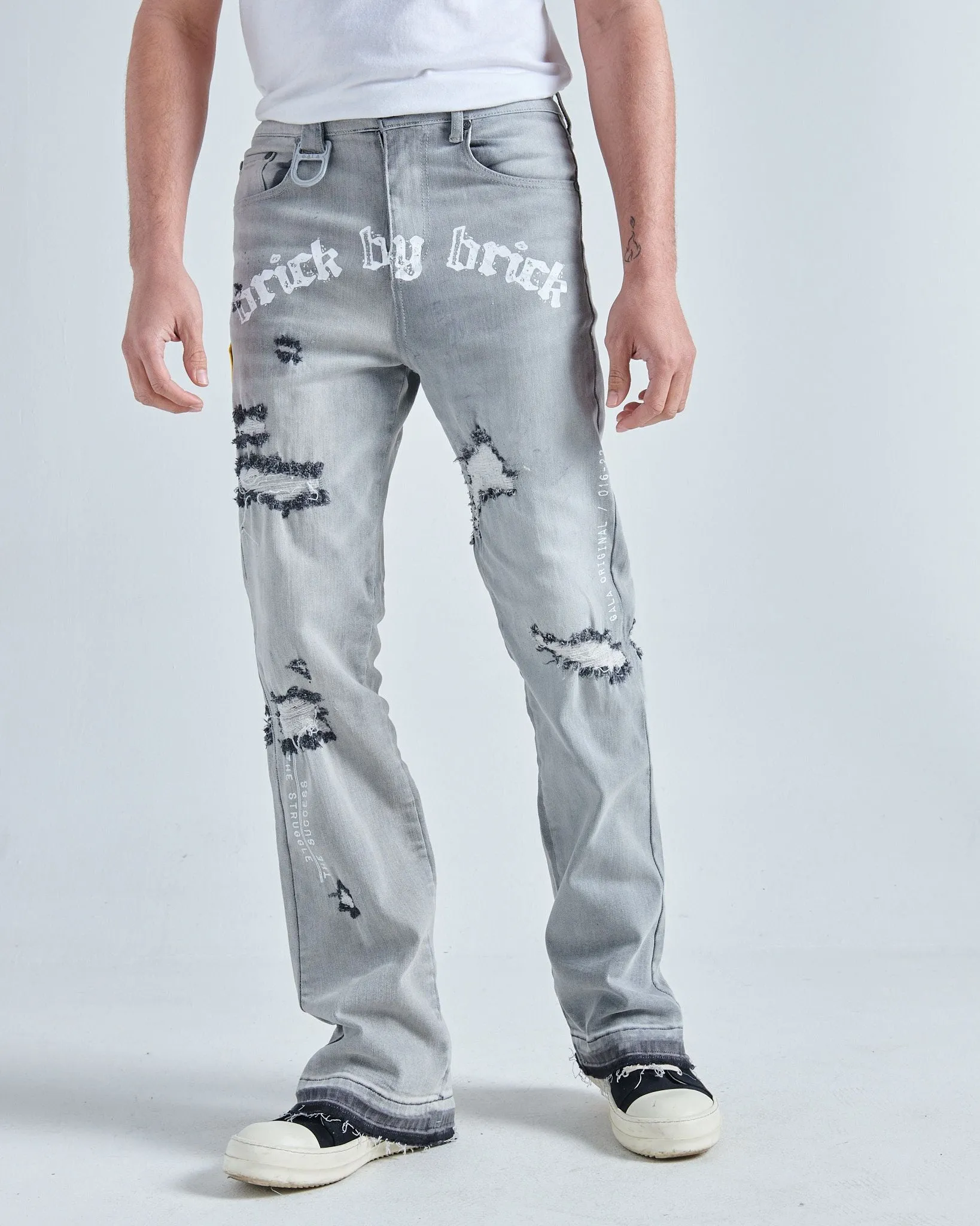 BRICK BY BRICK STACKED DENIM (BLACK HAZE)