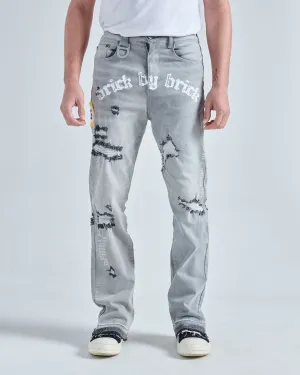 BRICK BY BRICK STACKED DENIM (BLACK HAZE)