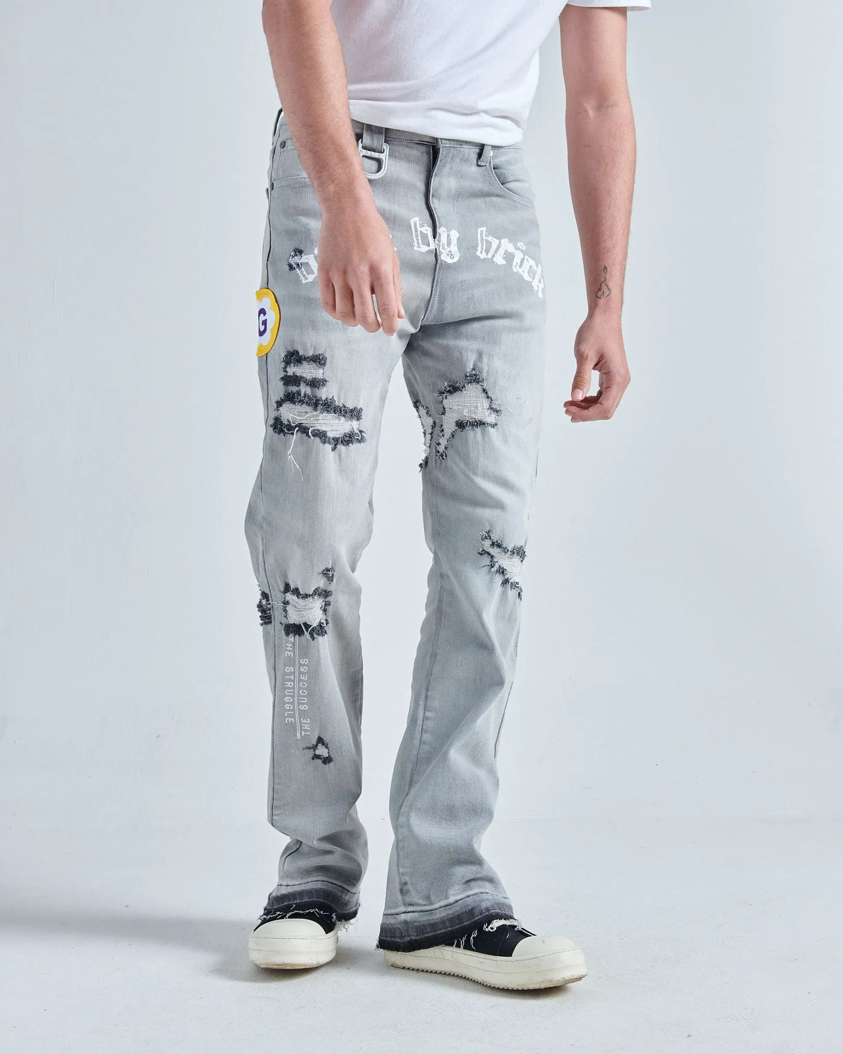 BRICK BY BRICK STACKED DENIM (BLACK HAZE)