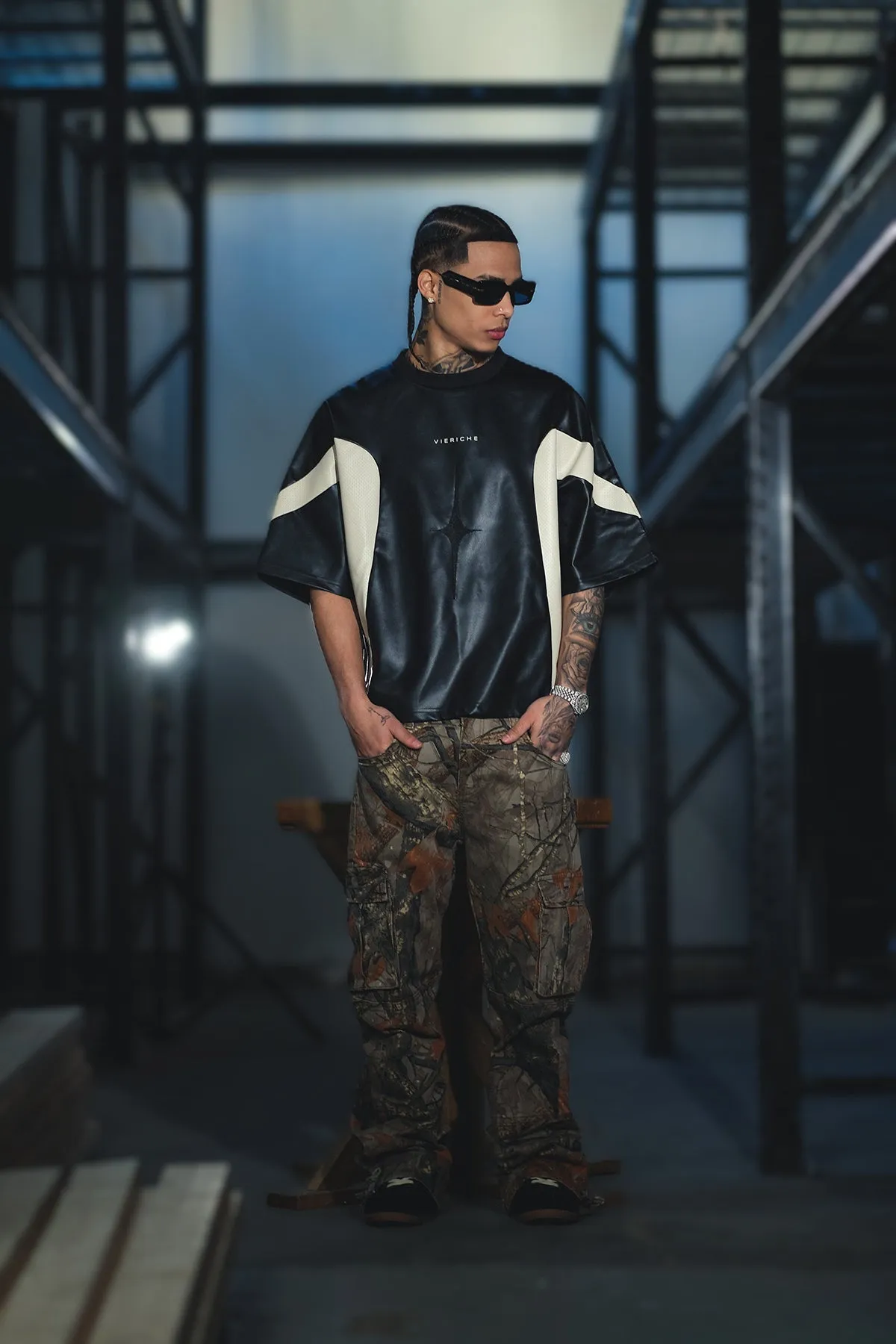 Brush camo baggy fit denim
