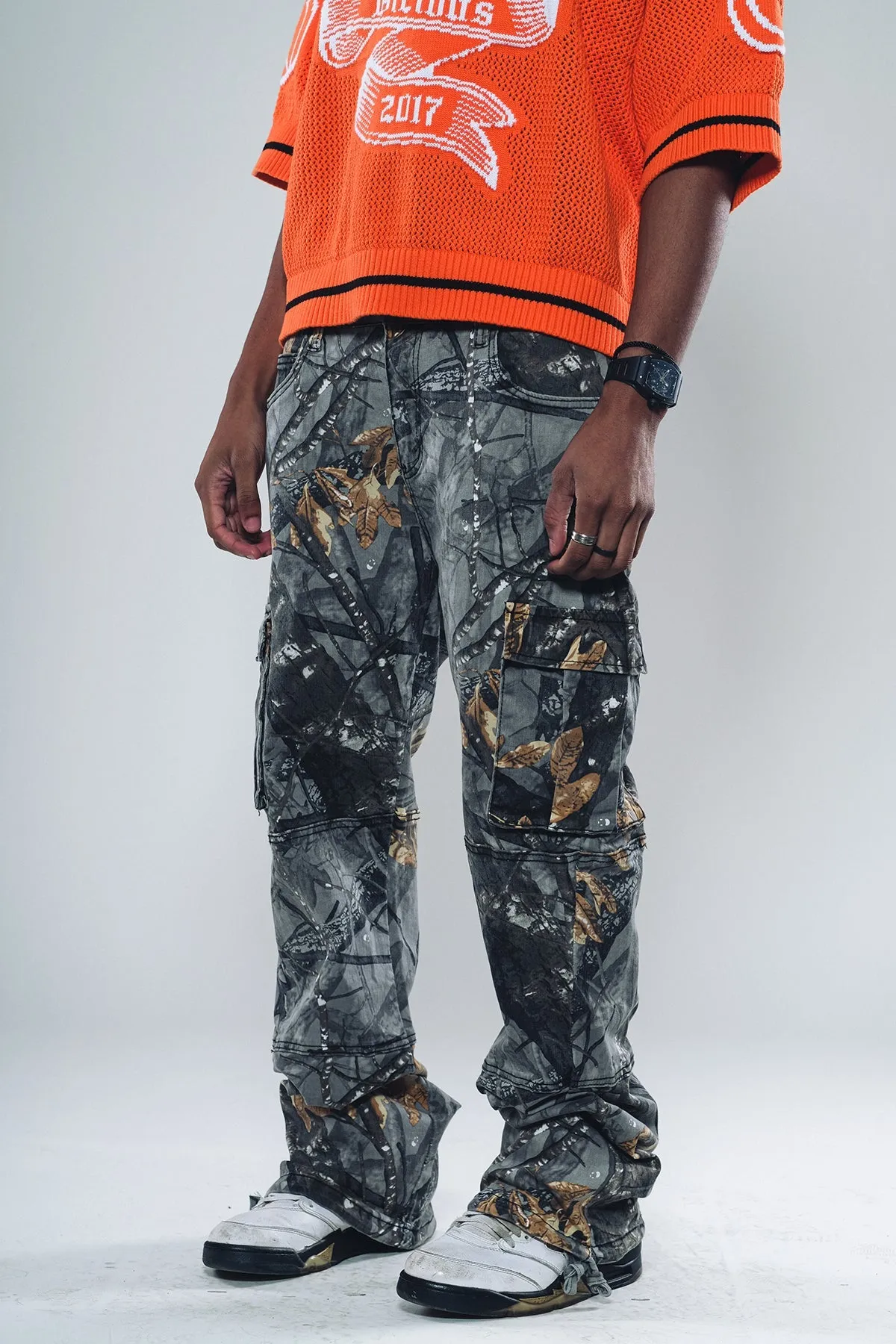 Brush camo baggy fit denim