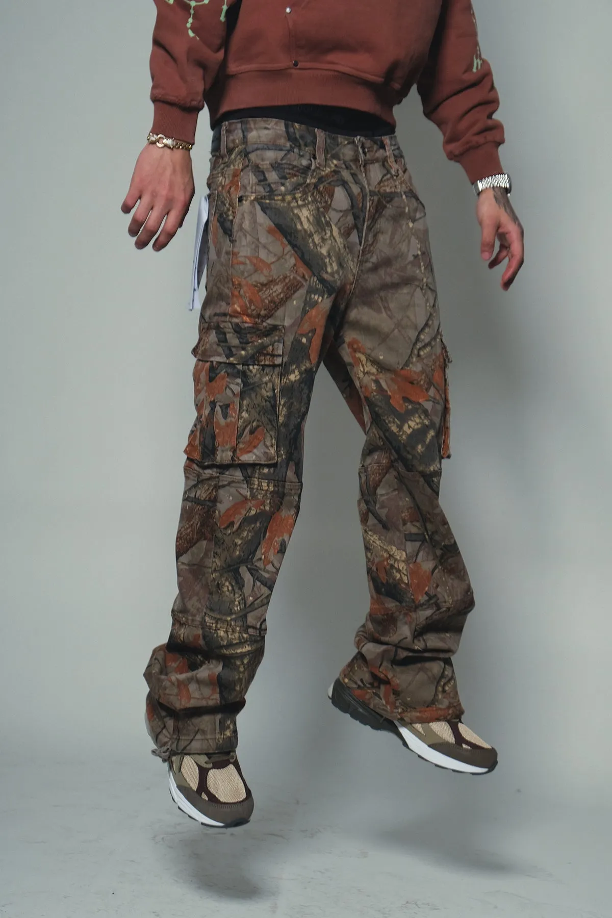Brush camo baggy fit denim