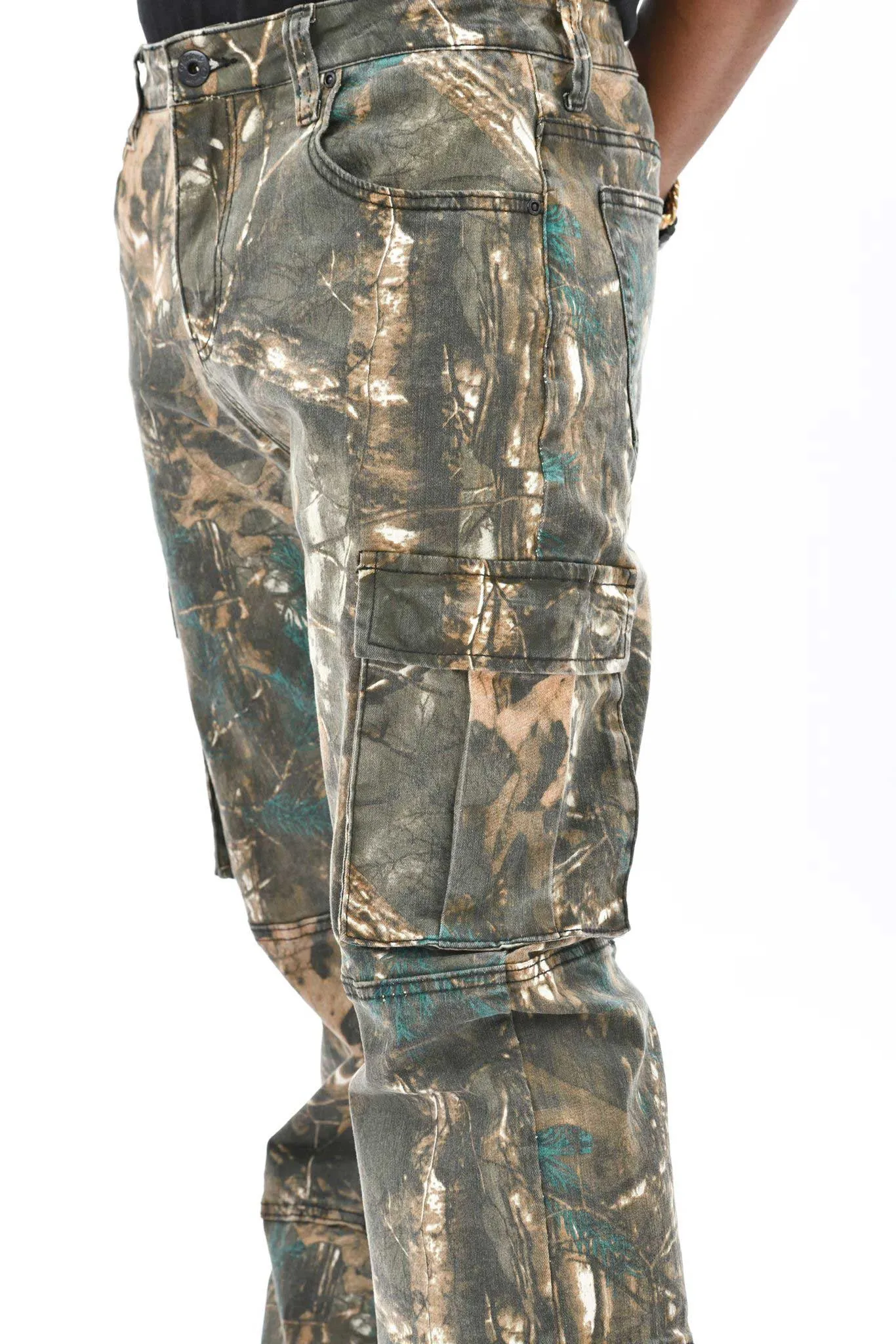 Brush camo baggy fit denim