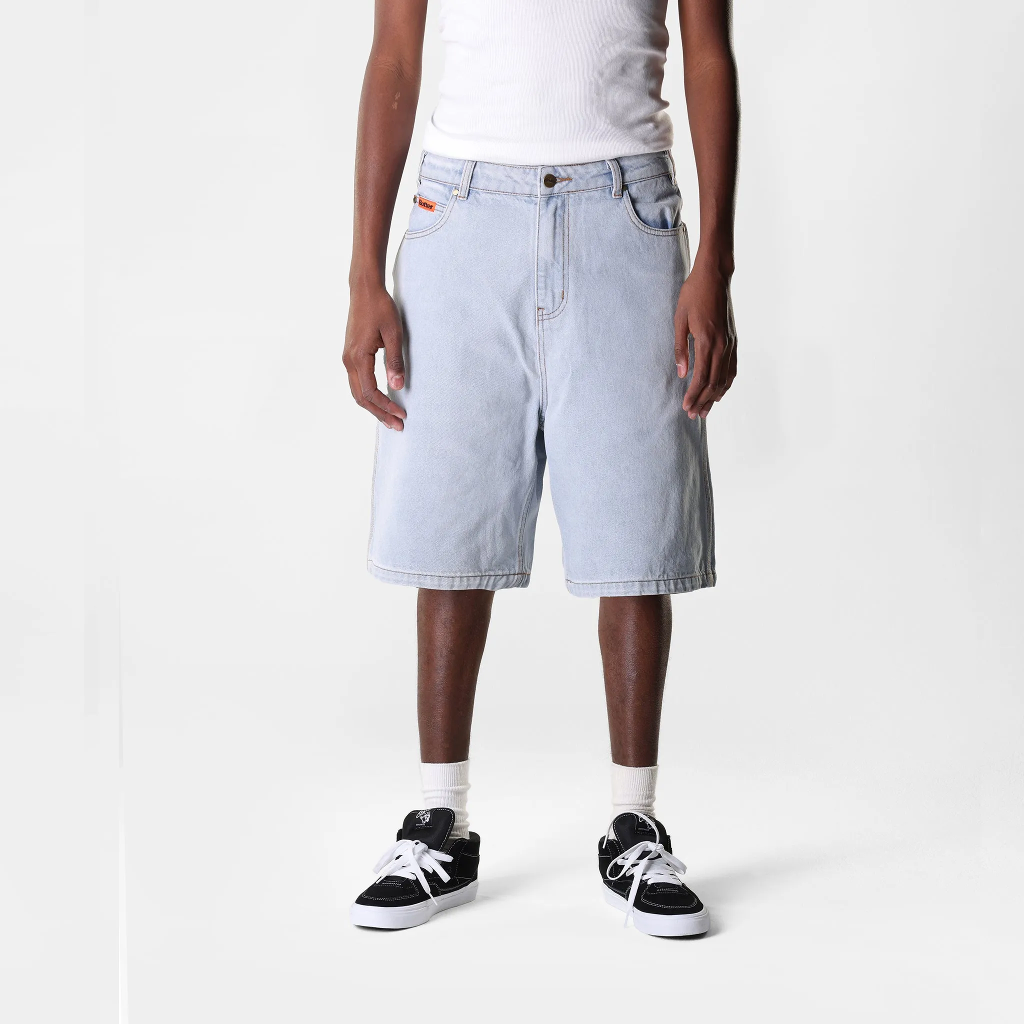 Butter Goods Baggy Denim Shorts Light Blue Sale