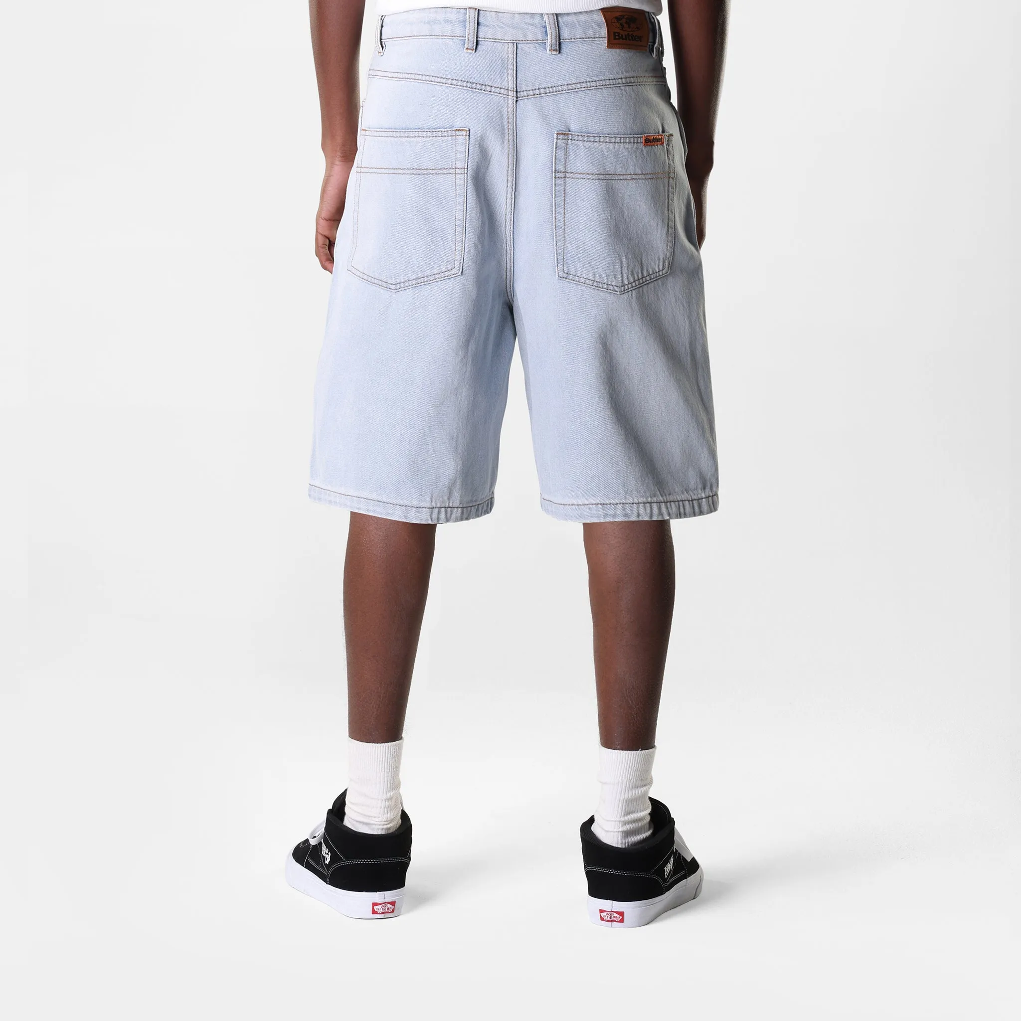 Butter Goods Baggy Denim Shorts Light Blue Sale