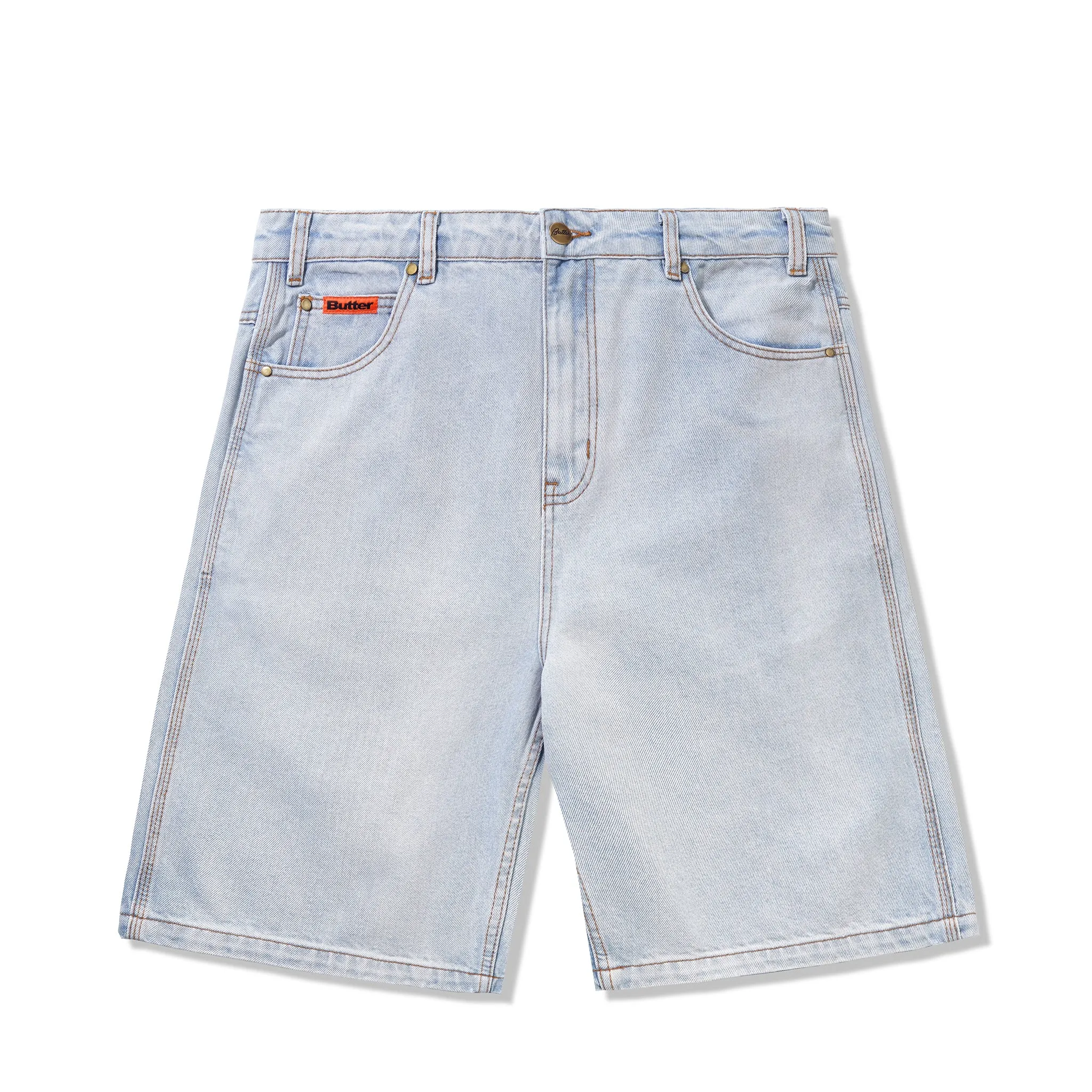 Butter Goods Baggy Denim Shorts Light Blue Sale
