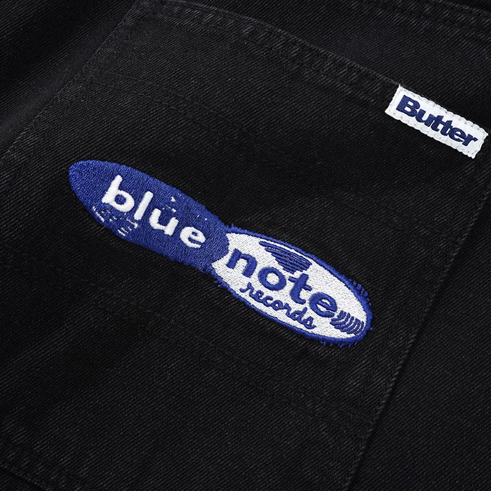 Butter Goods x Blue Note Pleated Denim Shorts Washed Black