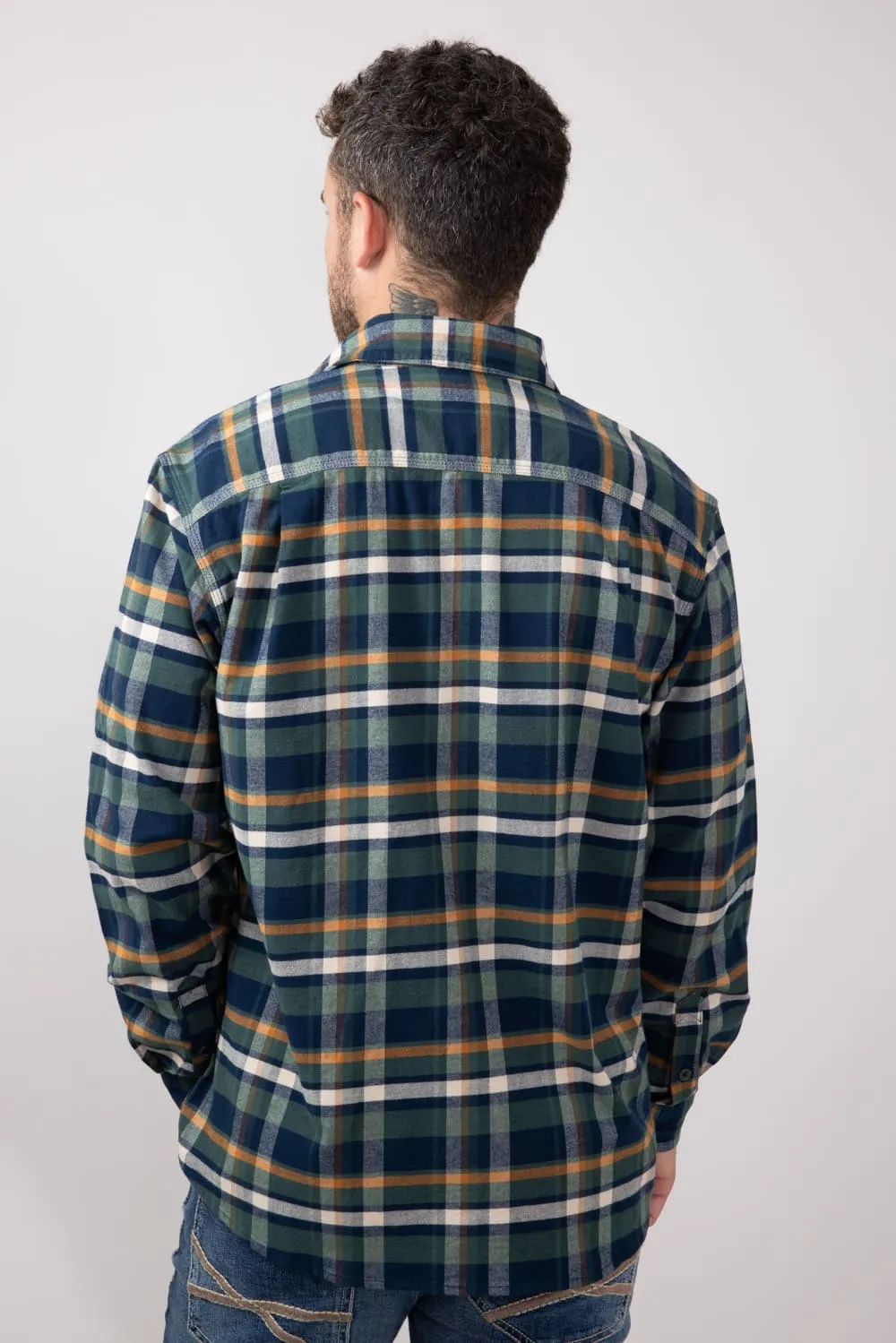Carhartt Rugged Flex Midweight Flannel Shirt for Men in Navy | 106352-I26-NVY