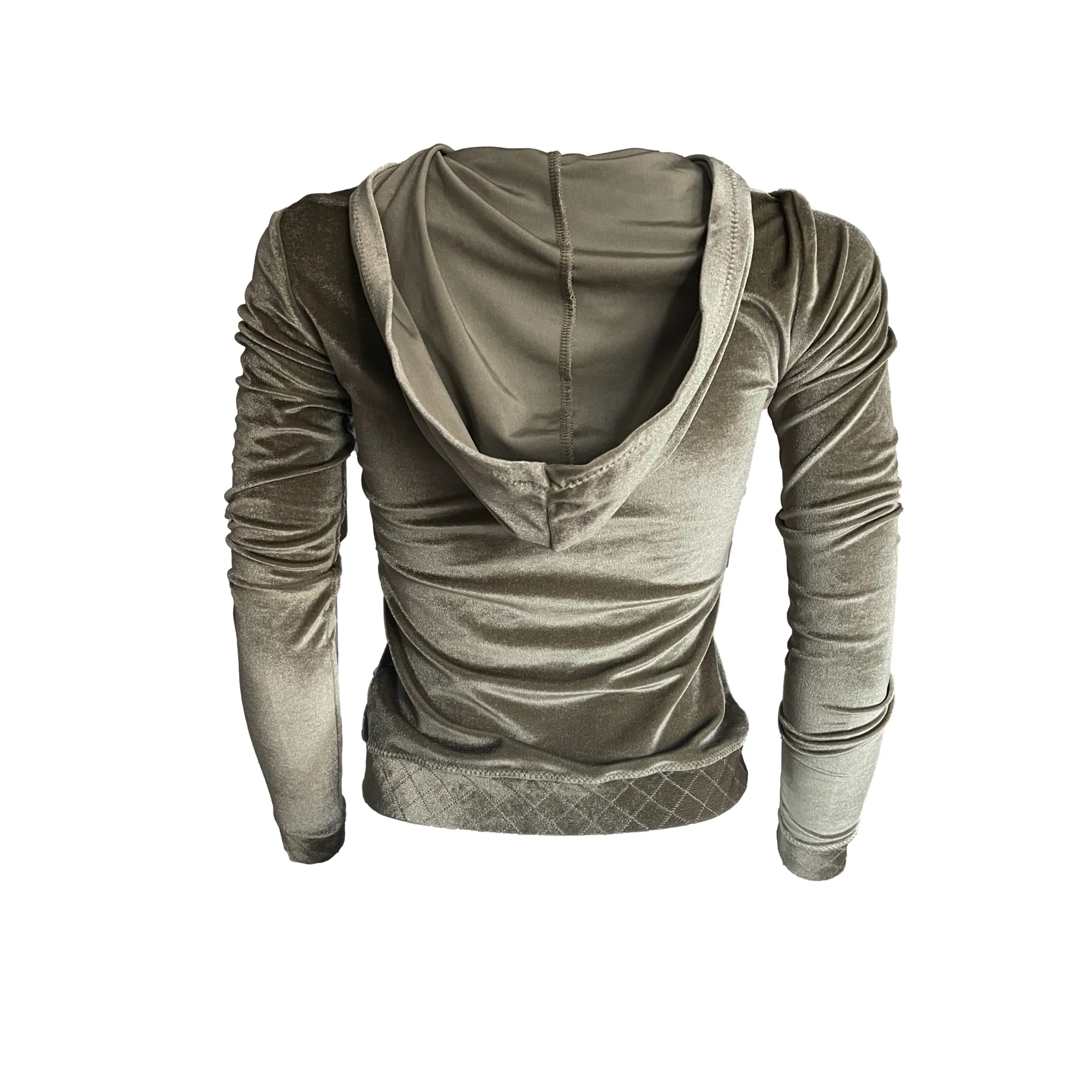 Chanel Olive Velour Logo Track Suit