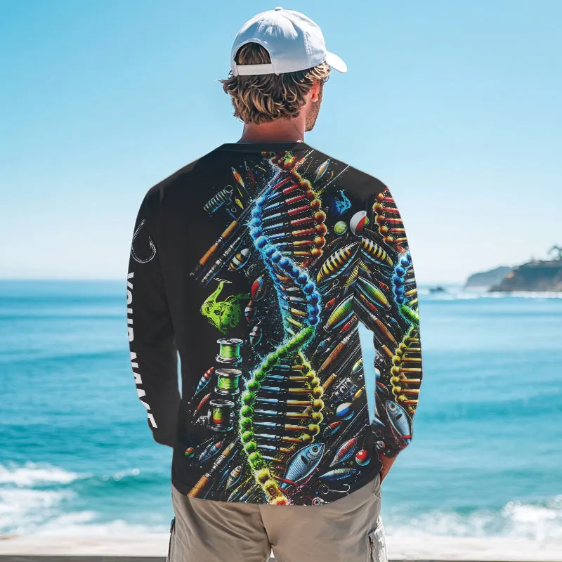 Colorful Fishing DNA Fishing Tools Custom Long Sleeve Tournament Fishing Shirts IPHW8386