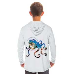 Coral Octopus Youth Solar Hoodie