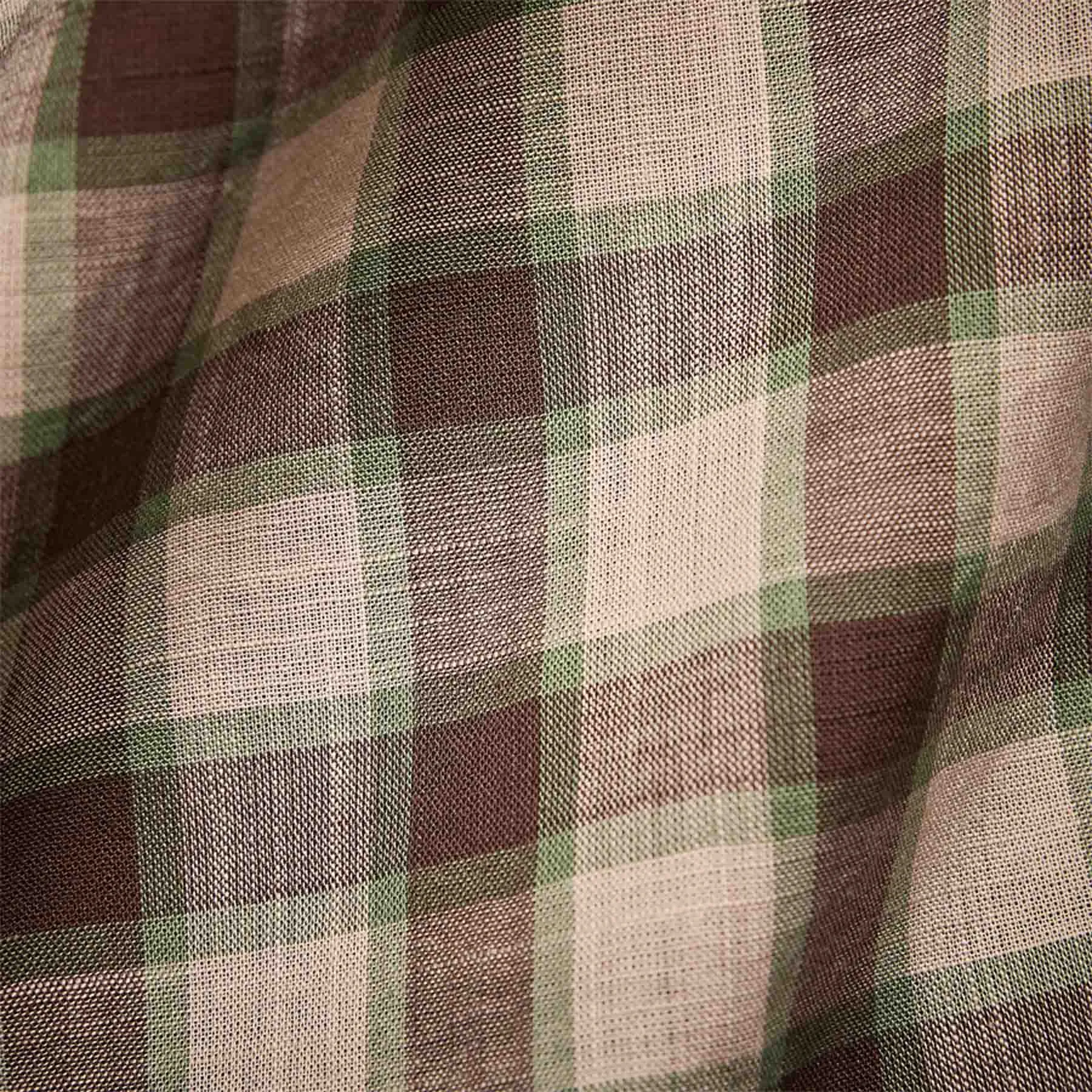 Cotton Plaid Shirt - Mineral/Jungle