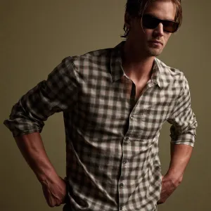 Cotton Plaid Shirt - Mineral/Jungle