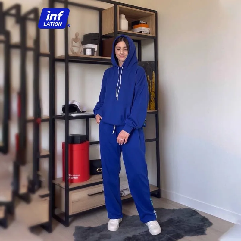 Couple Hoodies Set Unisex Candy Cotton Jogger Set