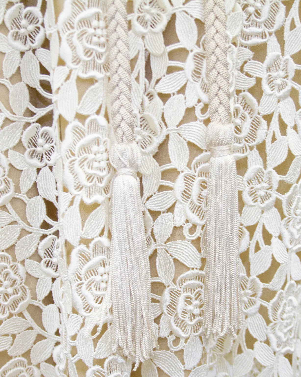 Cream and Beige Guipoire Lace Coat