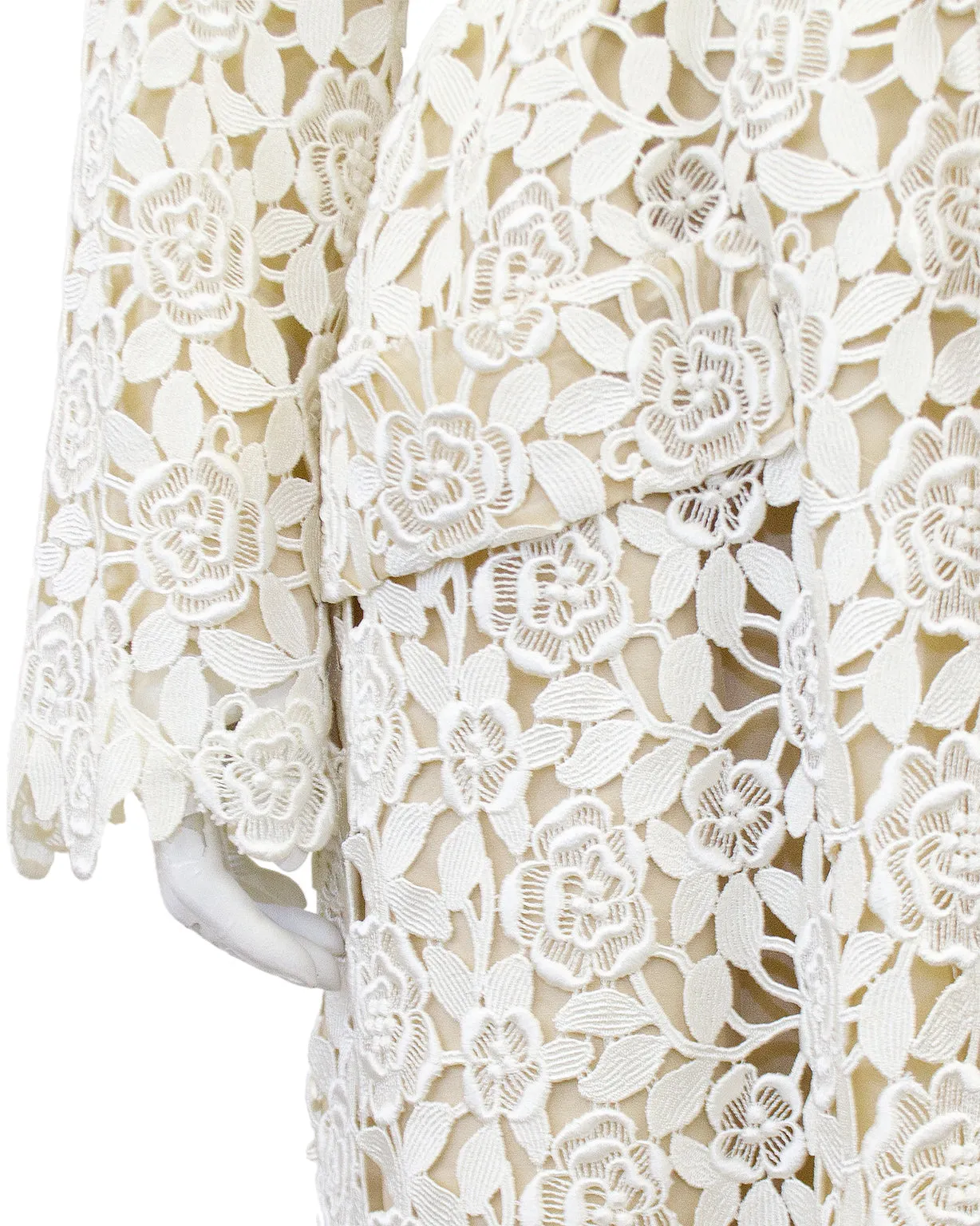 Cream and Beige Guipoire Lace Coat