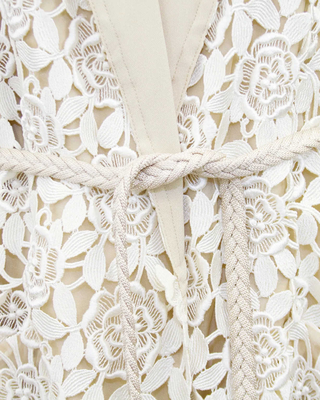 Cream and Beige Guipoire Lace Coat