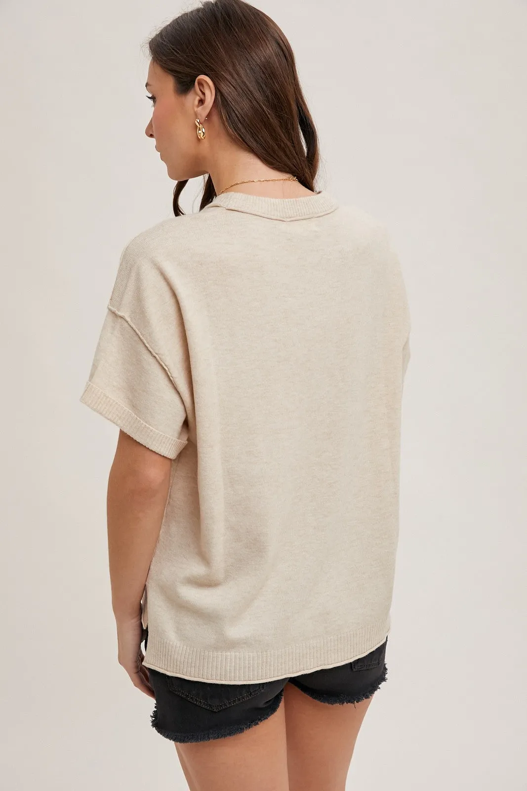 Crew Neck Knit T-Shirt