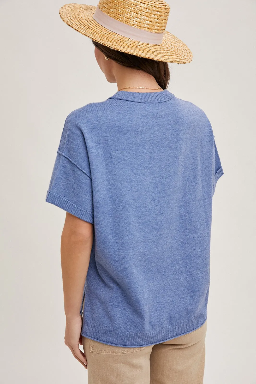 Crew Neck Knit T-Shirt