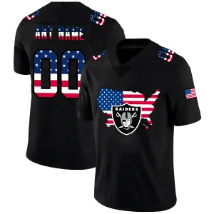 Custom Las Vegas Raiders Football Black Limited Fashion Flag Stitched Jerseys