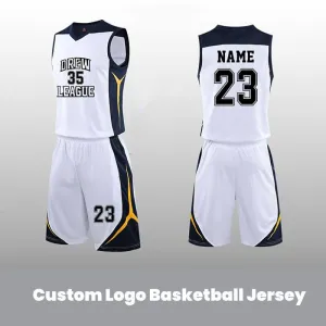 Custom White-Black Team Logo Basketball Jerseys
