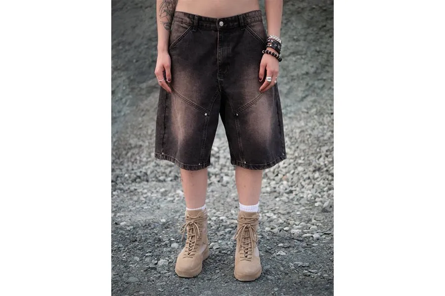 Denim Shorts Brown