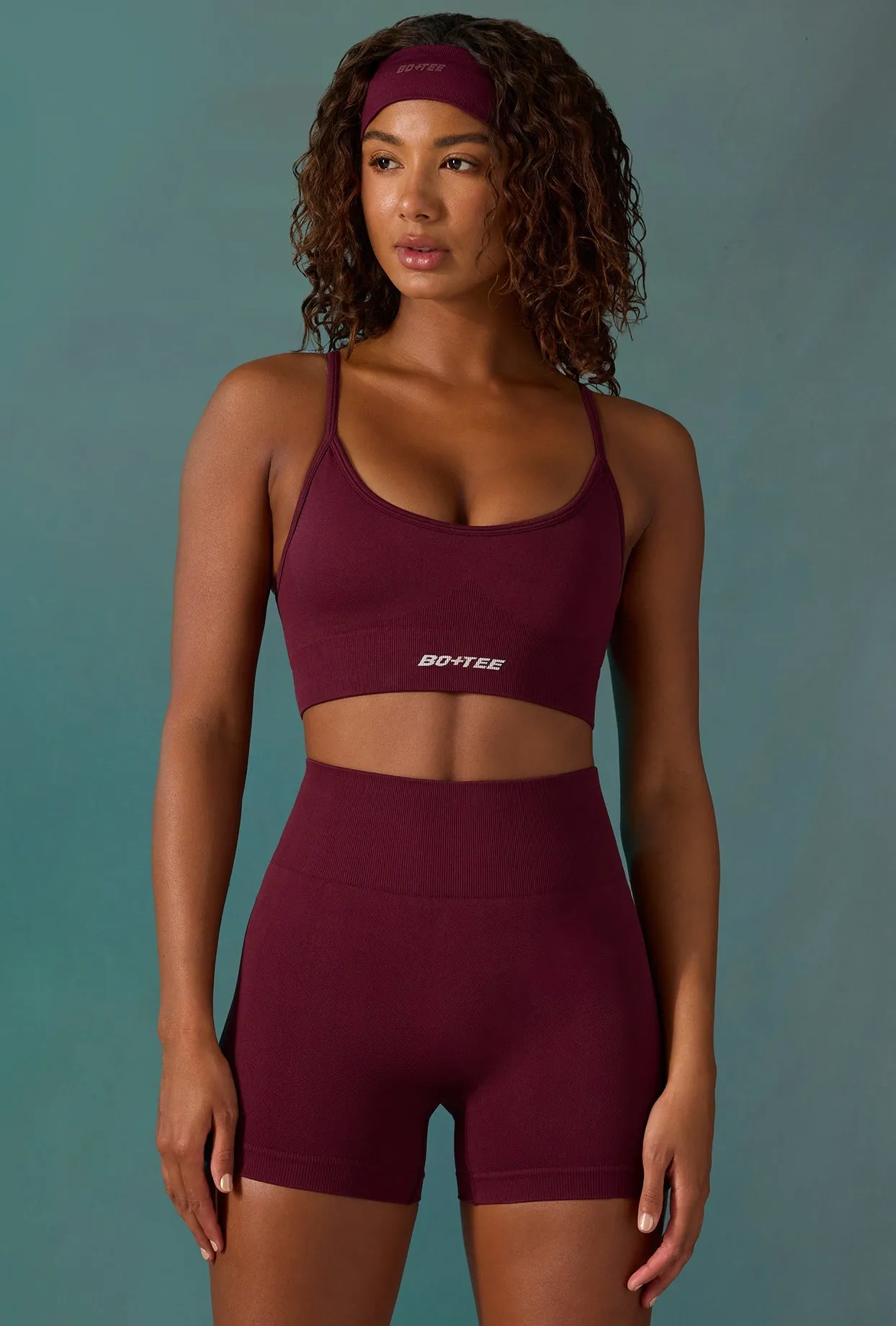 Endurance - Super Sculpt Seamless Mini Shorts in Plum