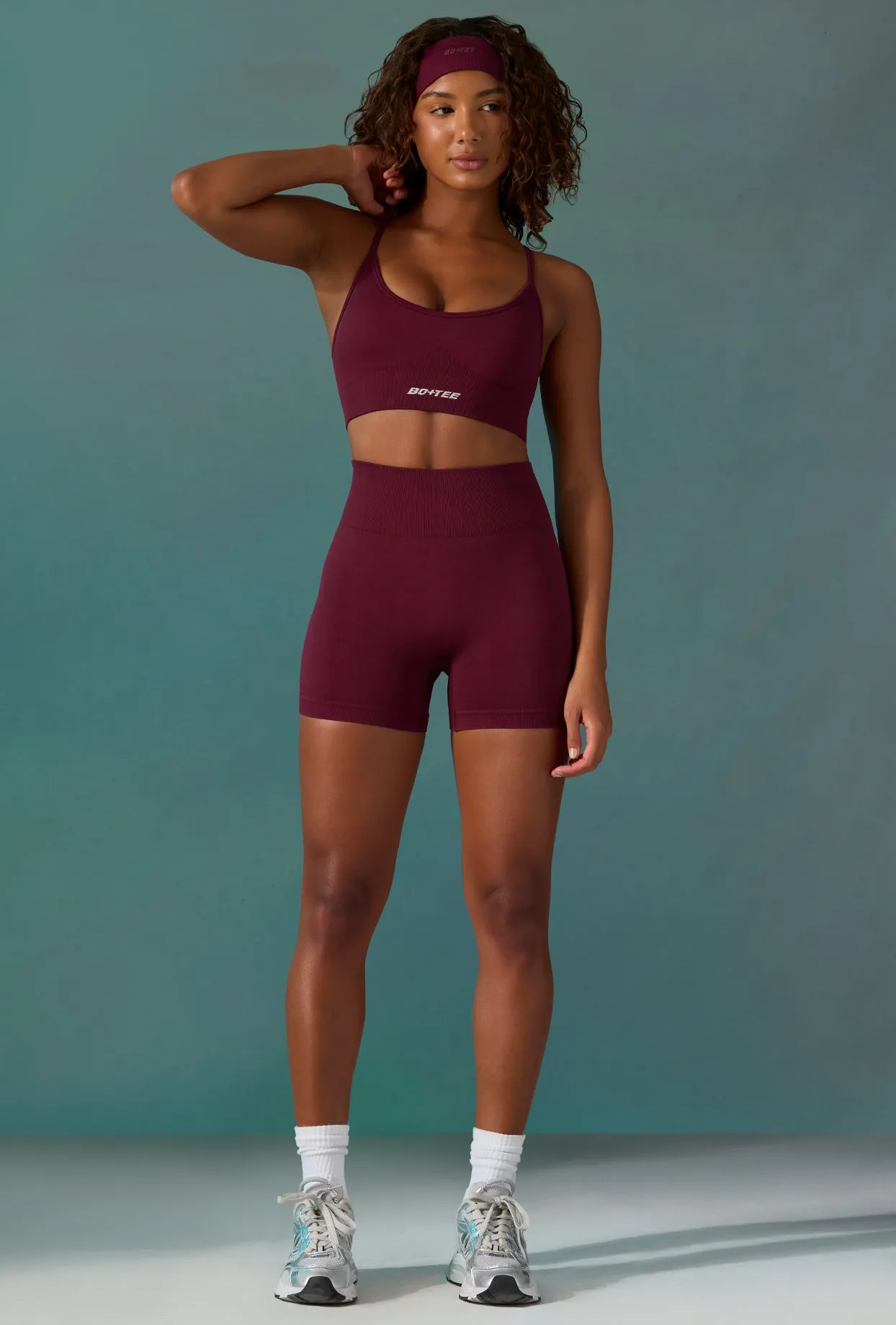 Endurance - Super Sculpt Seamless Mini Shorts in Plum