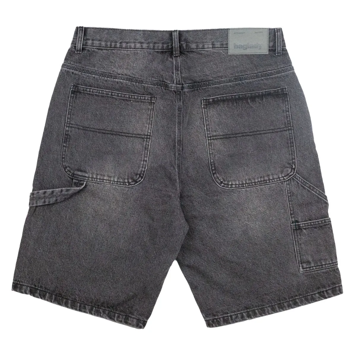 Faded Black Denim Shorts