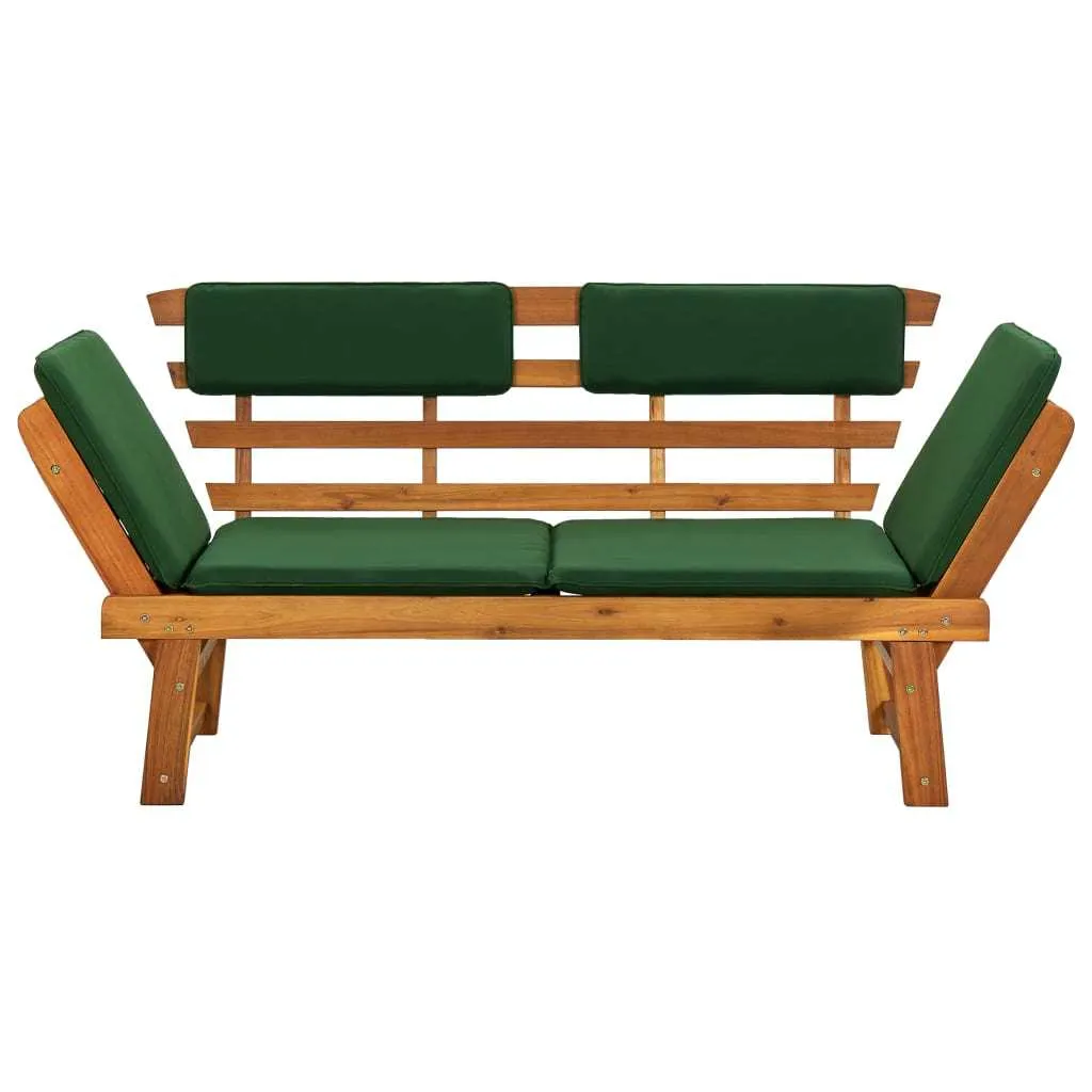 Garden Bench with Cushions 2-in-1 74.8" Solid Acacia Wood