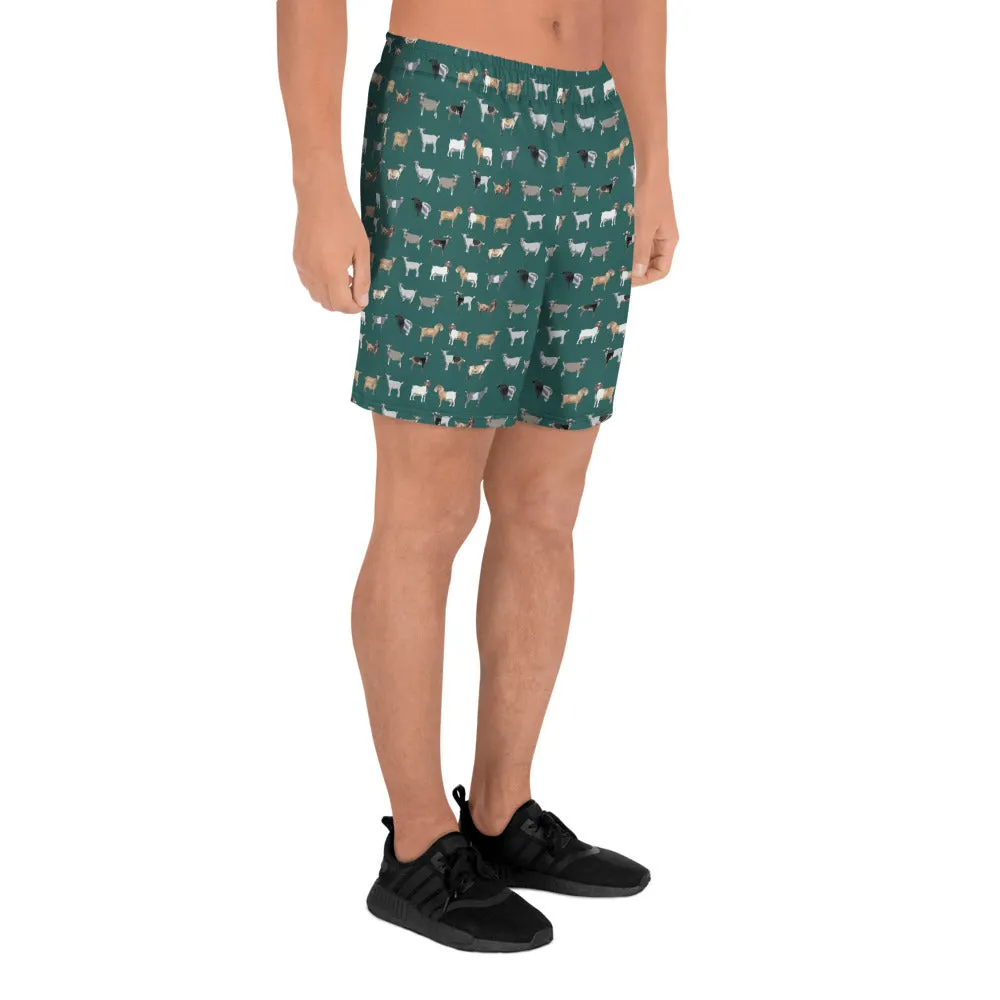 Goat Printed Recycled Athletic Shorts – Eco-Friendly, Stretchy & Comfortable