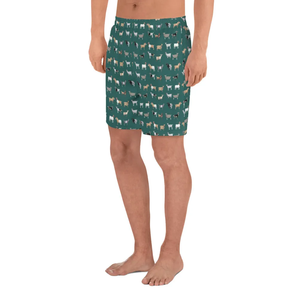 Goat Printed Recycled Athletic Shorts – Eco-Friendly, Stretchy & Comfortable