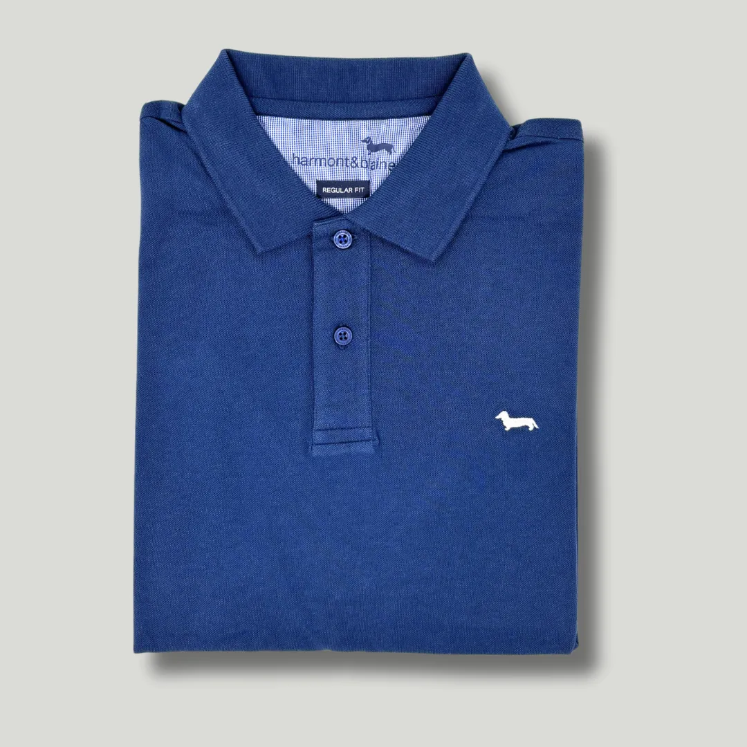 Harmont & Blaine Basic Stretch Polo - Blue