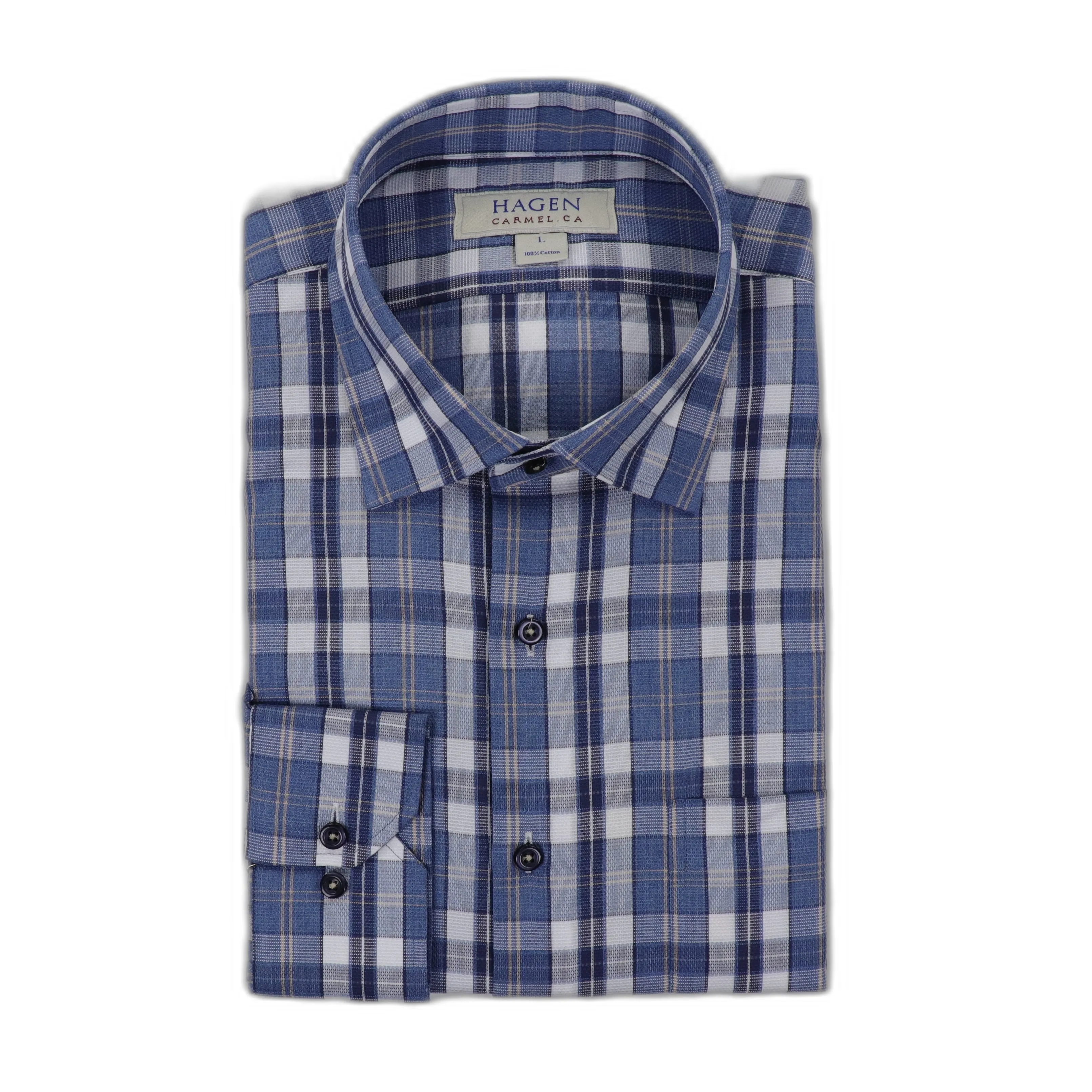 HBA1154 Melange Plaid Sport Shirt