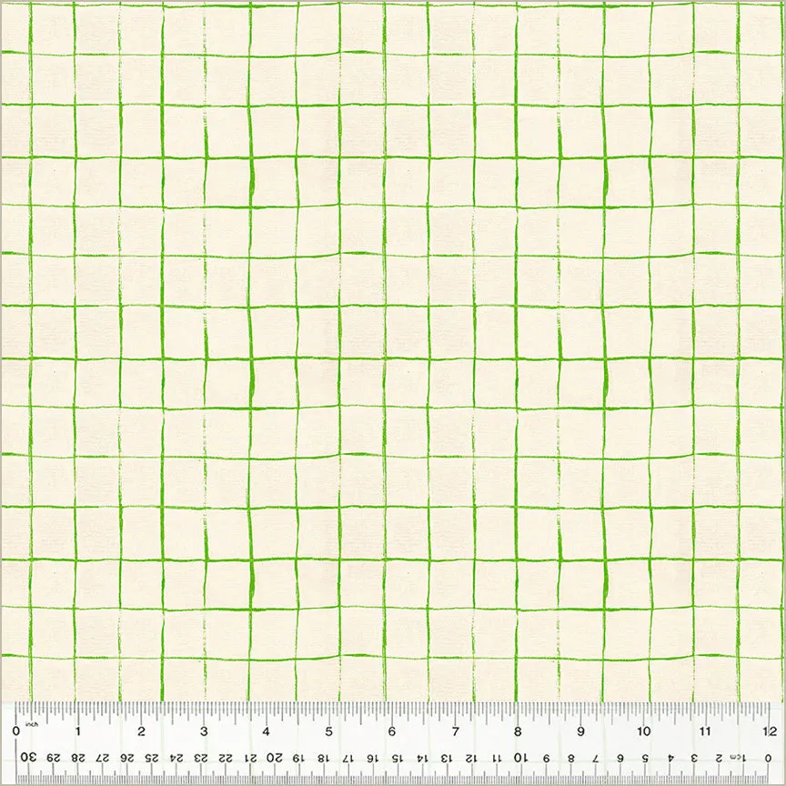 Heather Ross By Hand, Drawn Plaid in Cotton