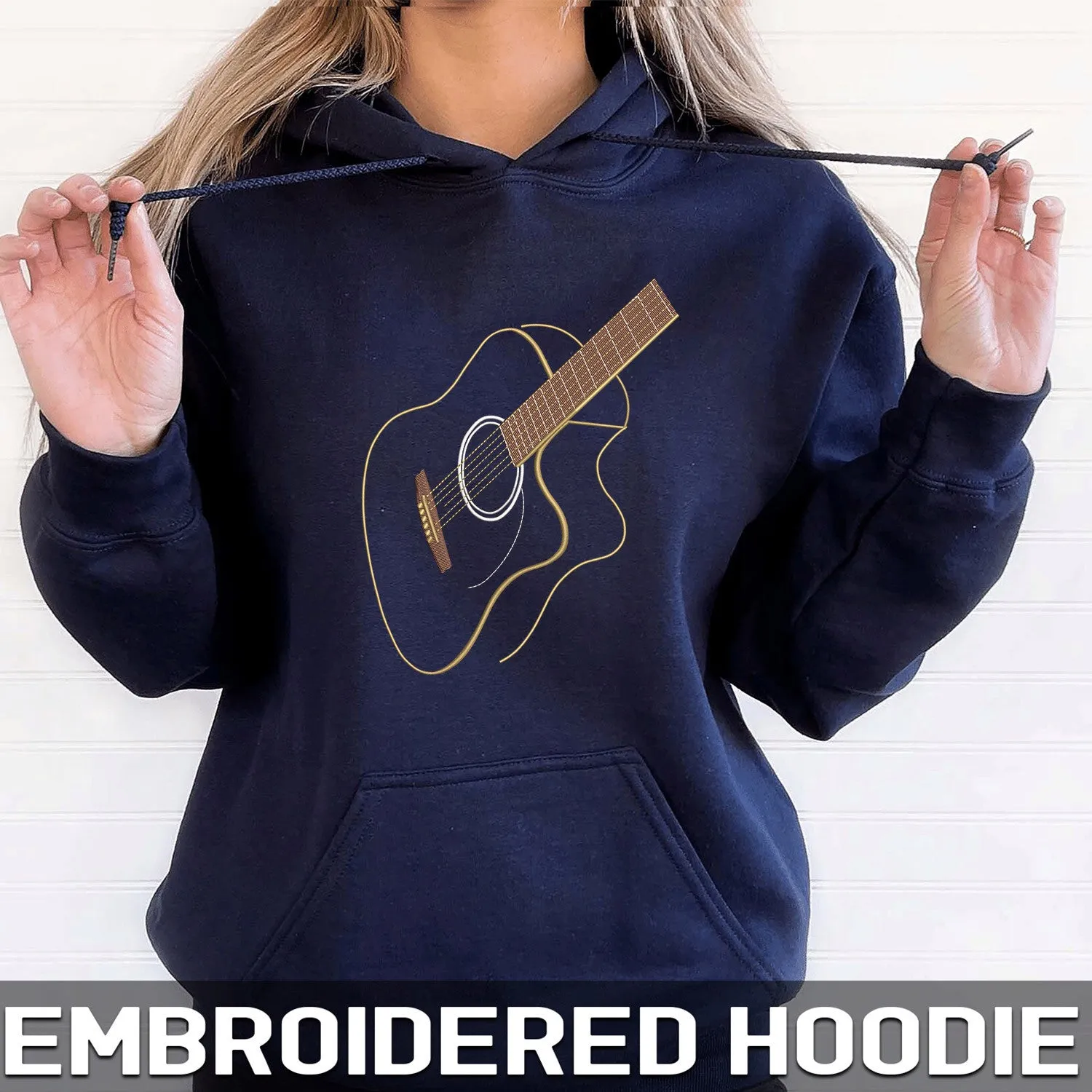 I Love Guitar - Embroidered Sweatshirt - Hoodie