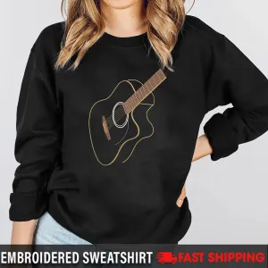 I Love Guitar - Embroidered Sweatshirt - Hoodie