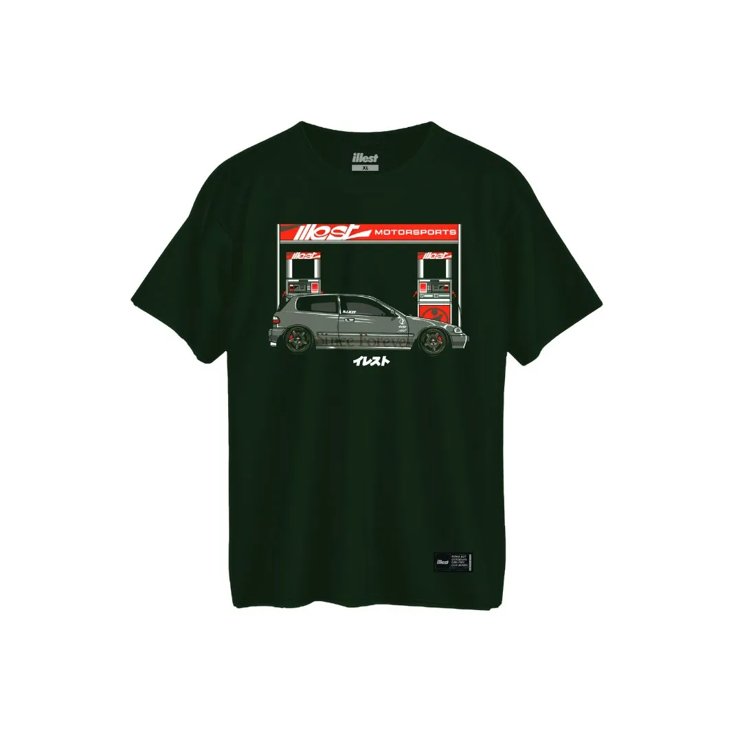 ILLEST FILLING STATION TEE - FOREST GREEN