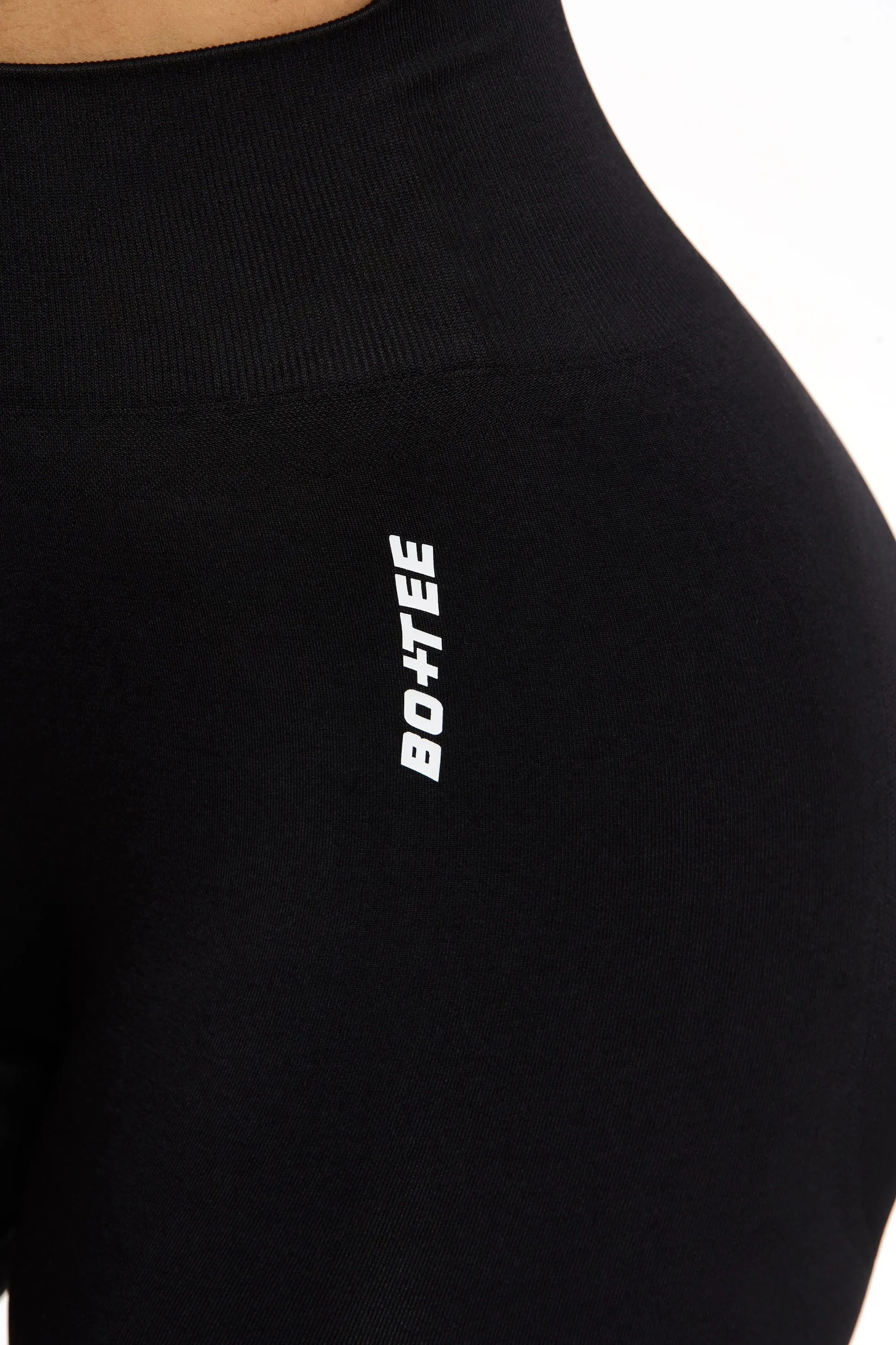Invigorate - Seamless High Waist Mini Shorts in Black