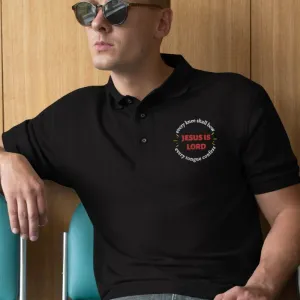 Jesus Is Lord Men's Embroidered Polo Shirt