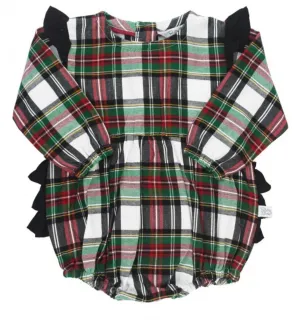 Juniper Plaid Flutter Bubble Romper